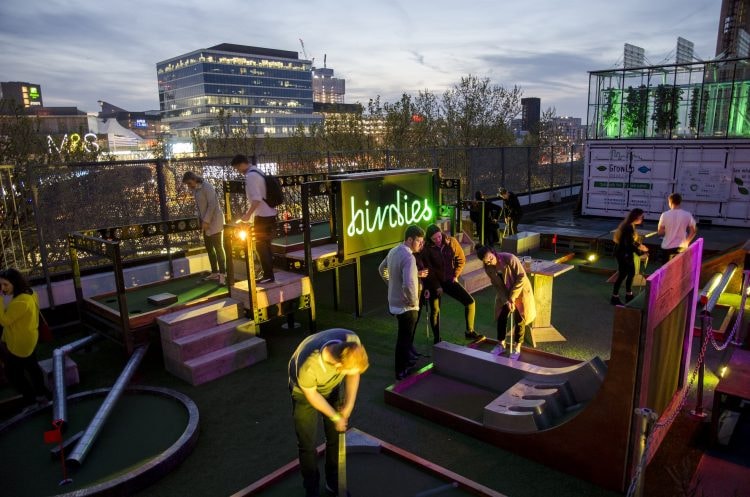 Roof East - Birdies crazy golf, rooftop cinema, rockadollar hotd