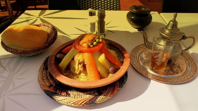 Moroccan tajine with mint tea