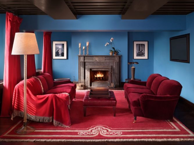 The Gramercy Park Hotel’s rooms are decked out in mahogany, leather and velvet furnishings