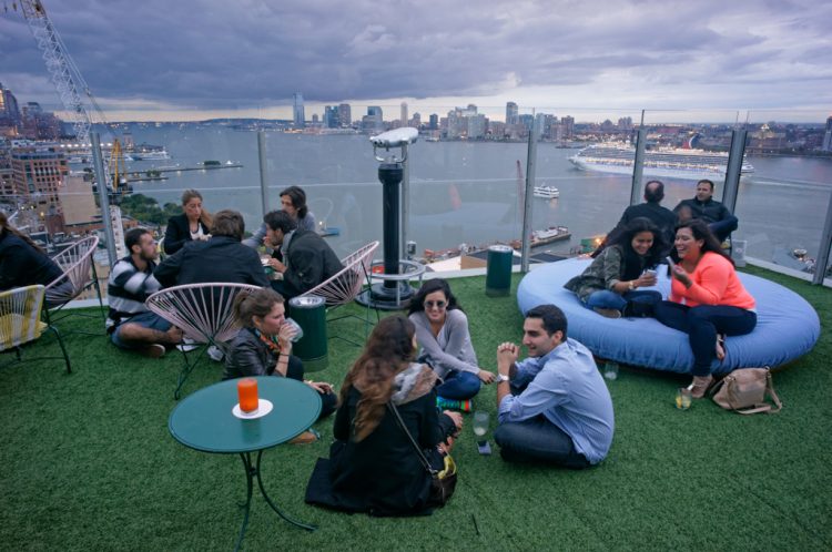 Standard Hotel Roof Top Bar Le Bain , Meatpacking district, New York City.