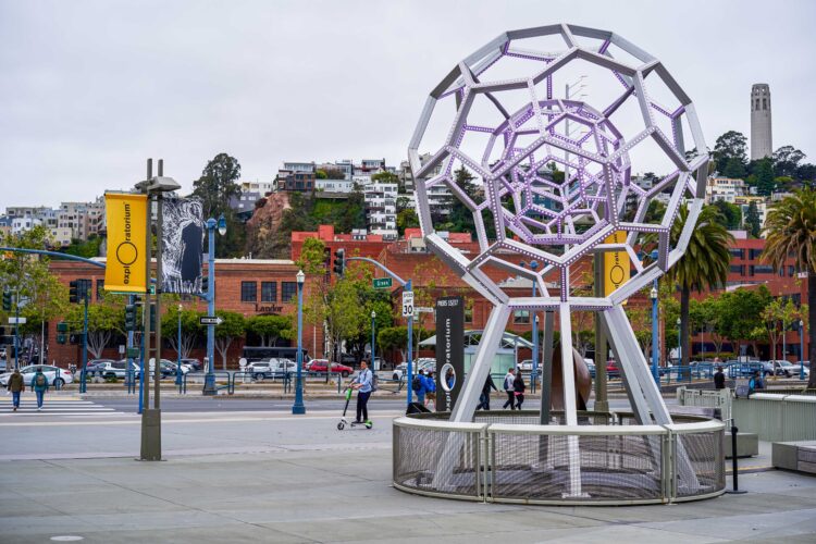 SAN FRANCISCO, CALIFORNIA, USA - MAY 14, 2018: Interactive Science Museum Exploratorium on Embarcadero Street
