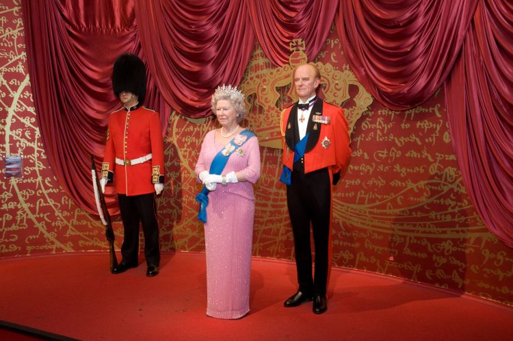 Waxwork models of the Queen and Prince Philip are on display at Madame Tussauds