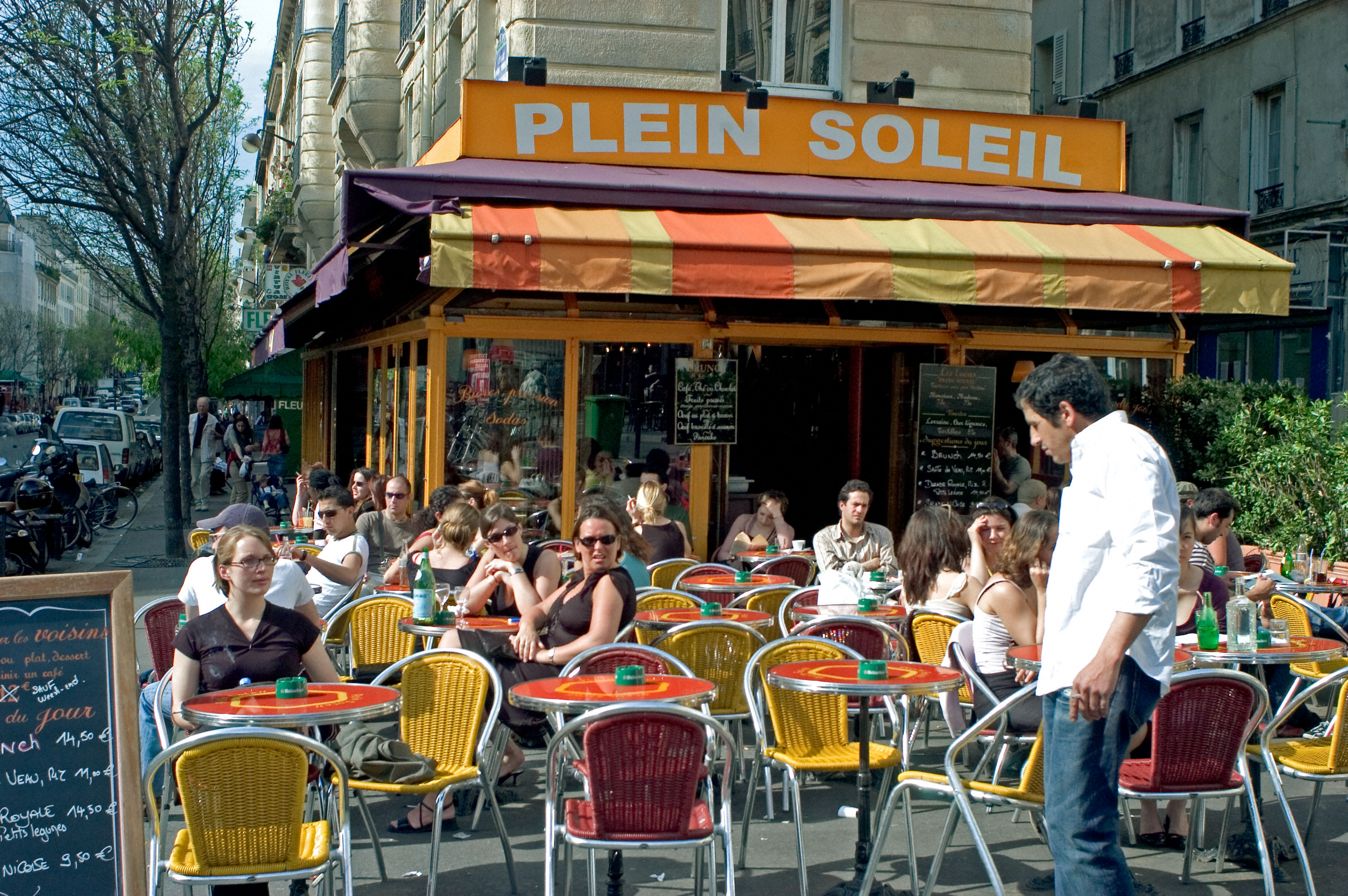 Parisian street cafe in the Oberkampf District.
