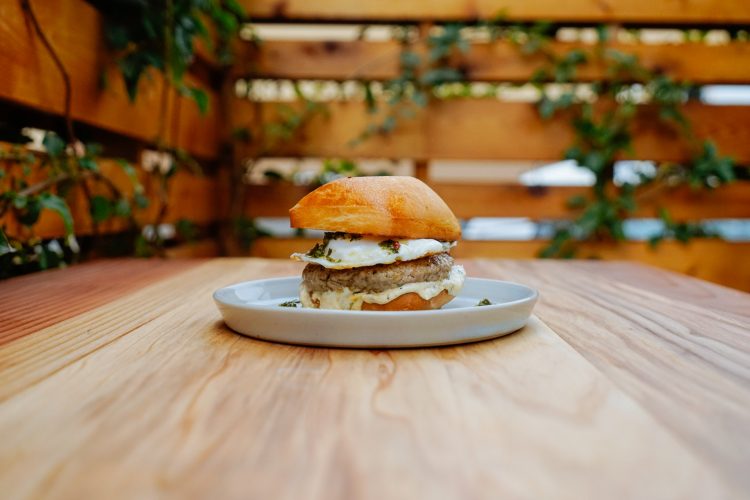 Breakfast Sandwich with fried eggs at All Time