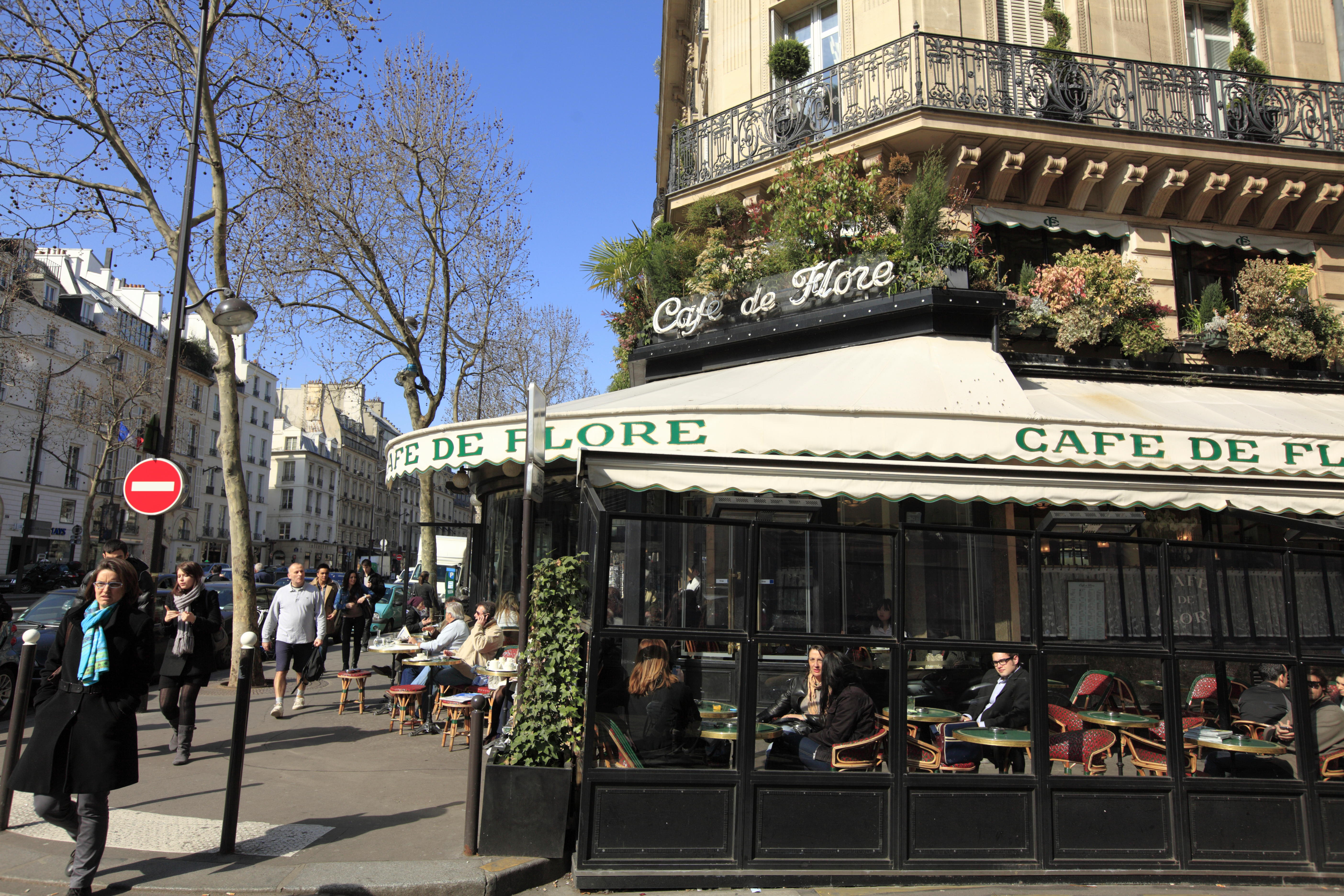Cafe de Flore.Paris.France. Image shot 2016. Exact date unknown.