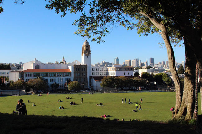 Mission Dolores Park in late afternoon, San Francisco