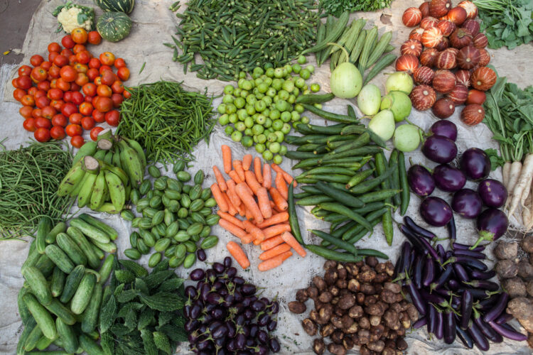 Display of vegetables