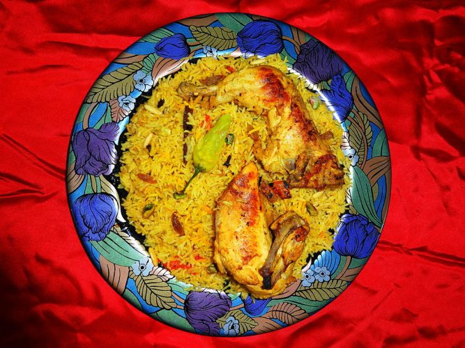 Middle Eastern Chicken Mandi rice