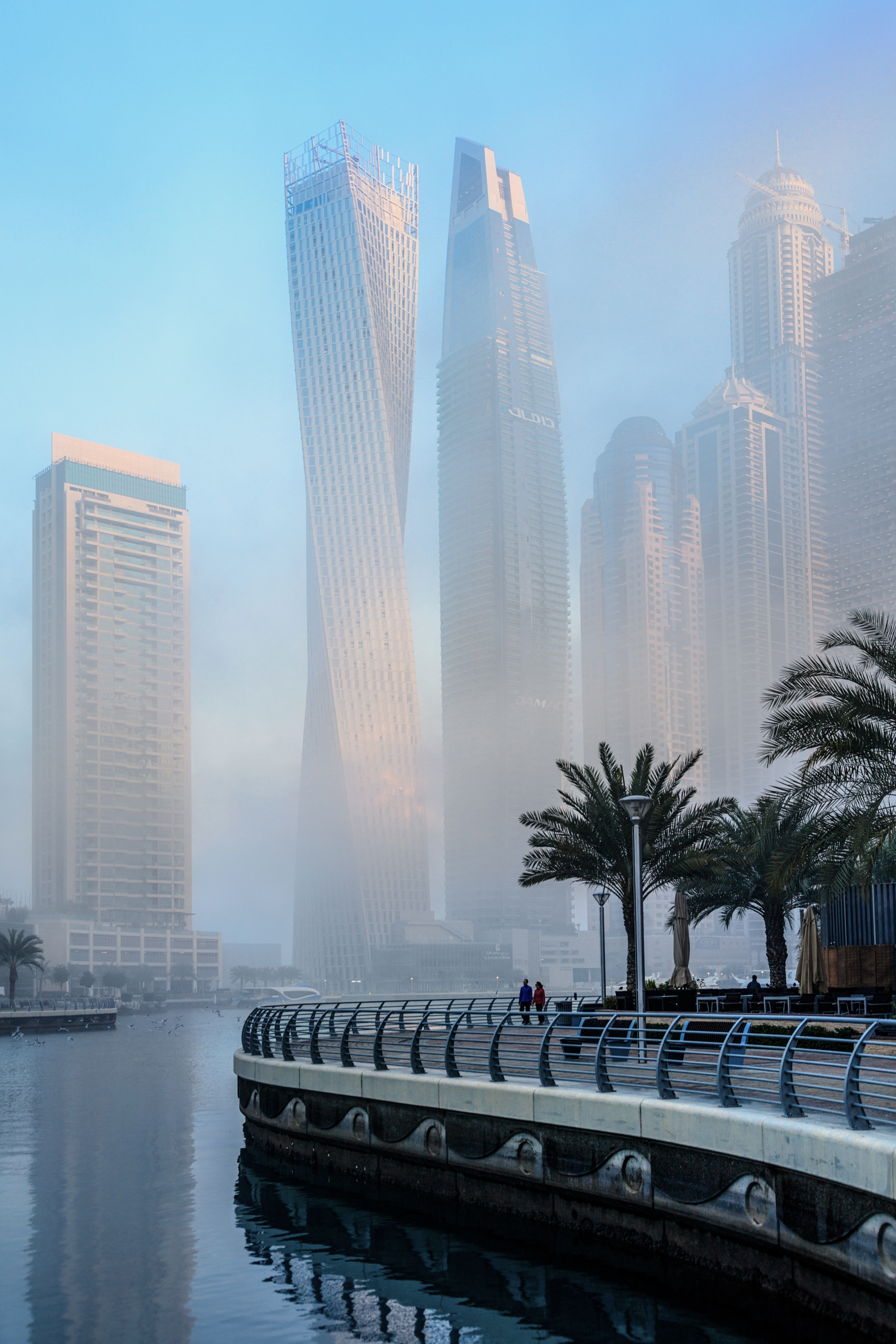 View of skyscrapers in the affluent Dubai Marina area of the city