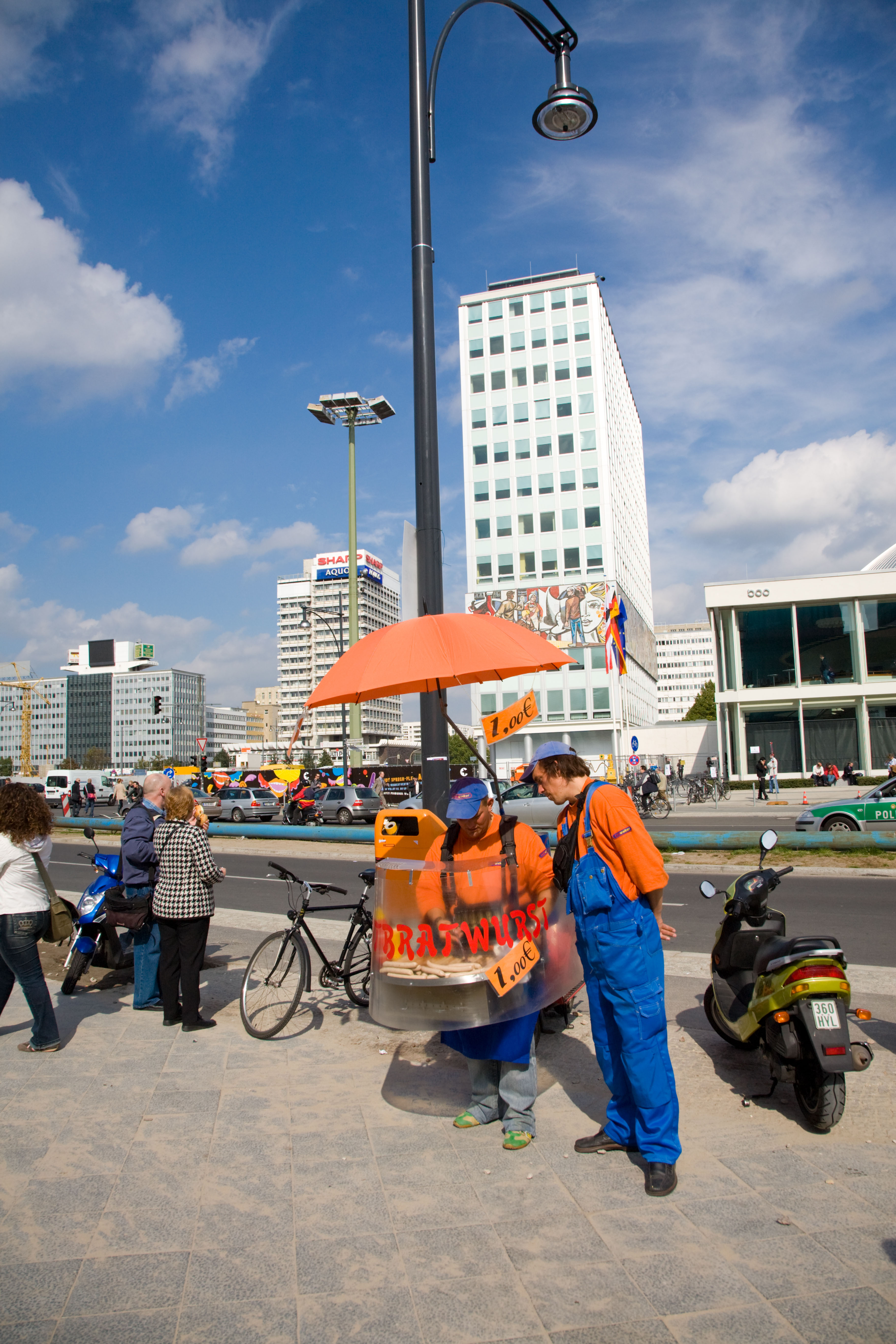 Currywurst and Bratwurst Vendor, Alexanderplatz Berlin