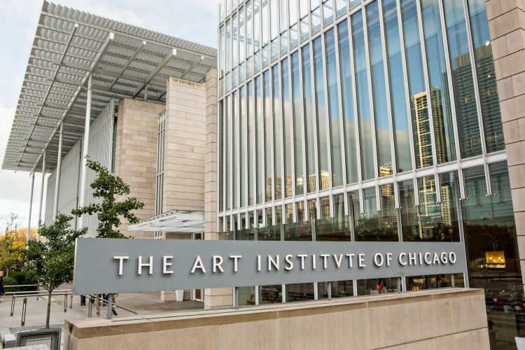 The Art Institute of Chicago Modern Wing on Monroe Street in Chicago USA