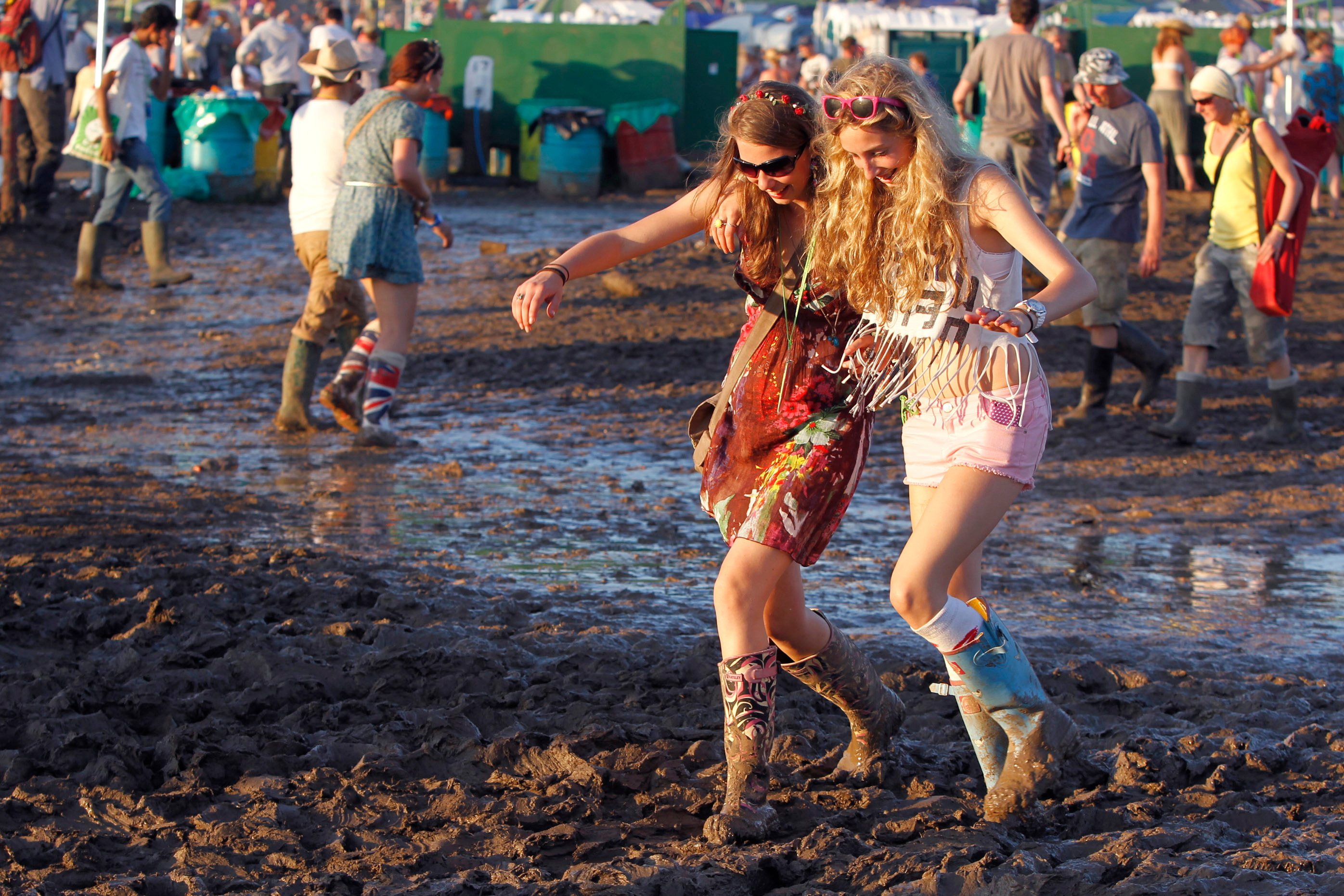 Glastonbury is synonymous with mud and bad weather