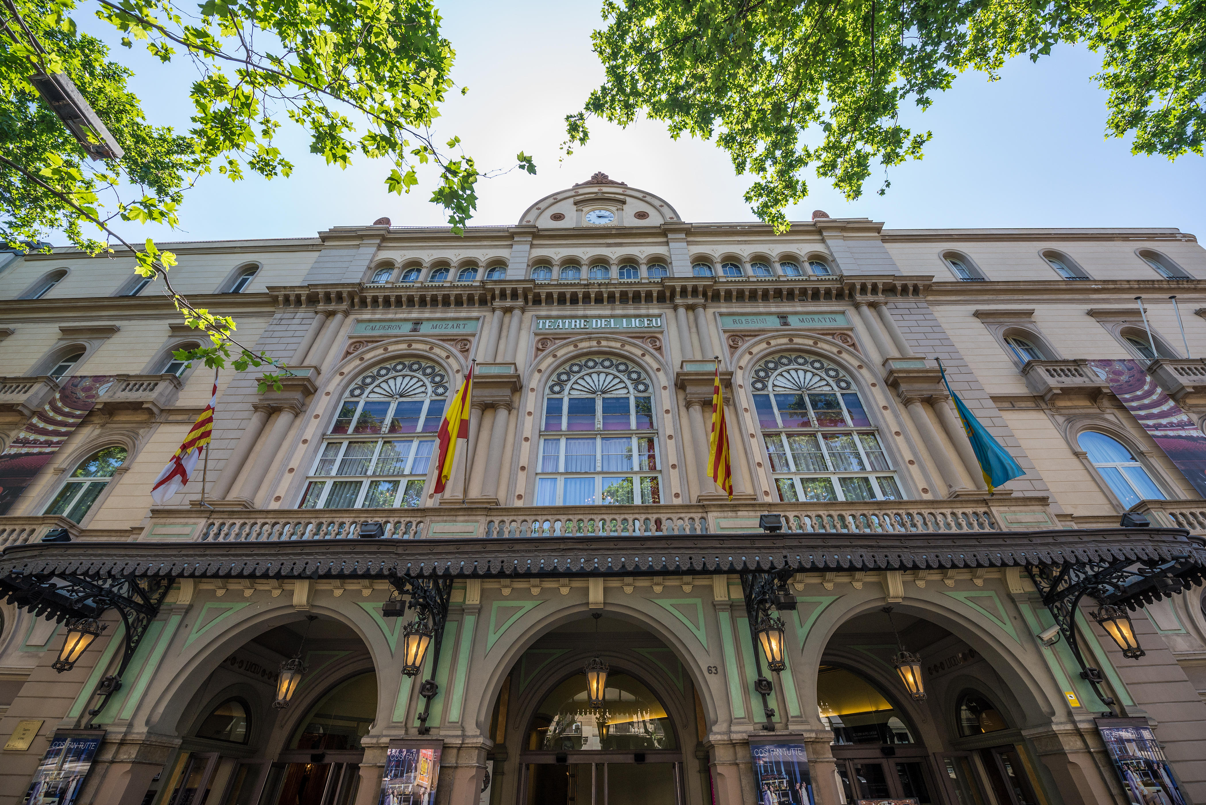 Gran Teatre del Liceu opera house at La Rambla street in Barcelona, Spain