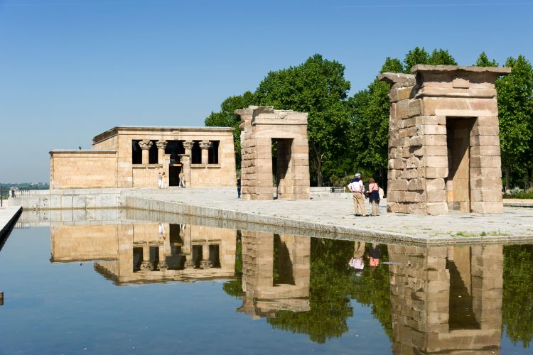 The Temple of Debod in the Parque del Oeste, Madrid, Spain.