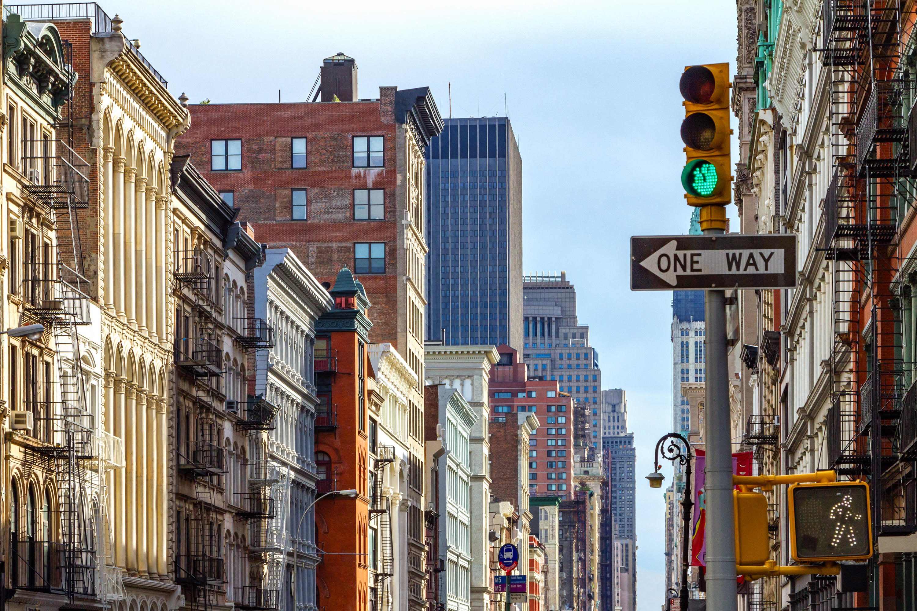 Intersection of Broadway and Spring Street in SOHO Manhattan, New York City
