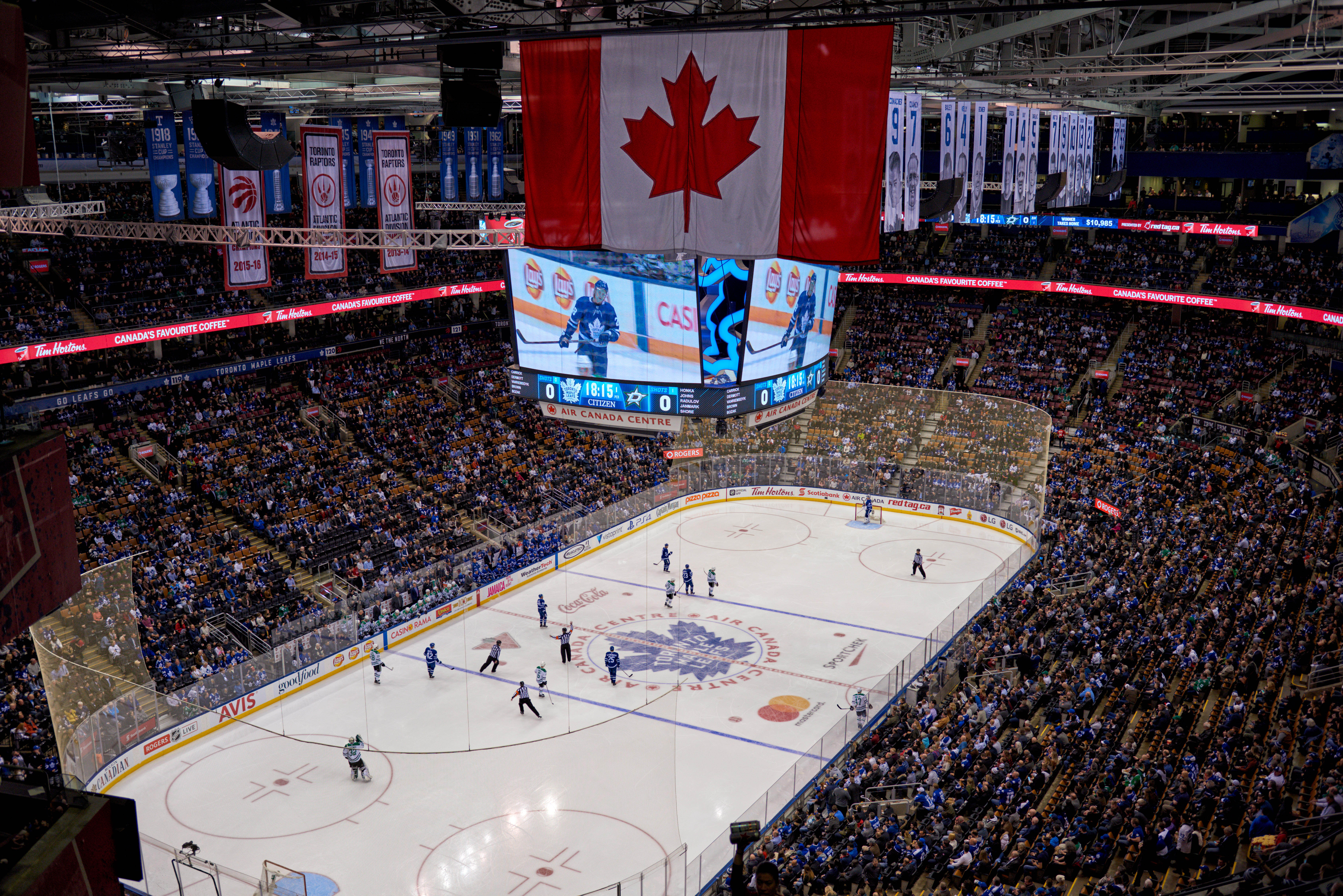 Toronto, ON, Canada. 14th March 2018. Moment of the NHL match between Toronto Maple Leafs and Dallas Stars. Leafs won 6:5. Credit: Igor Ilyutkin/Alamy Live News