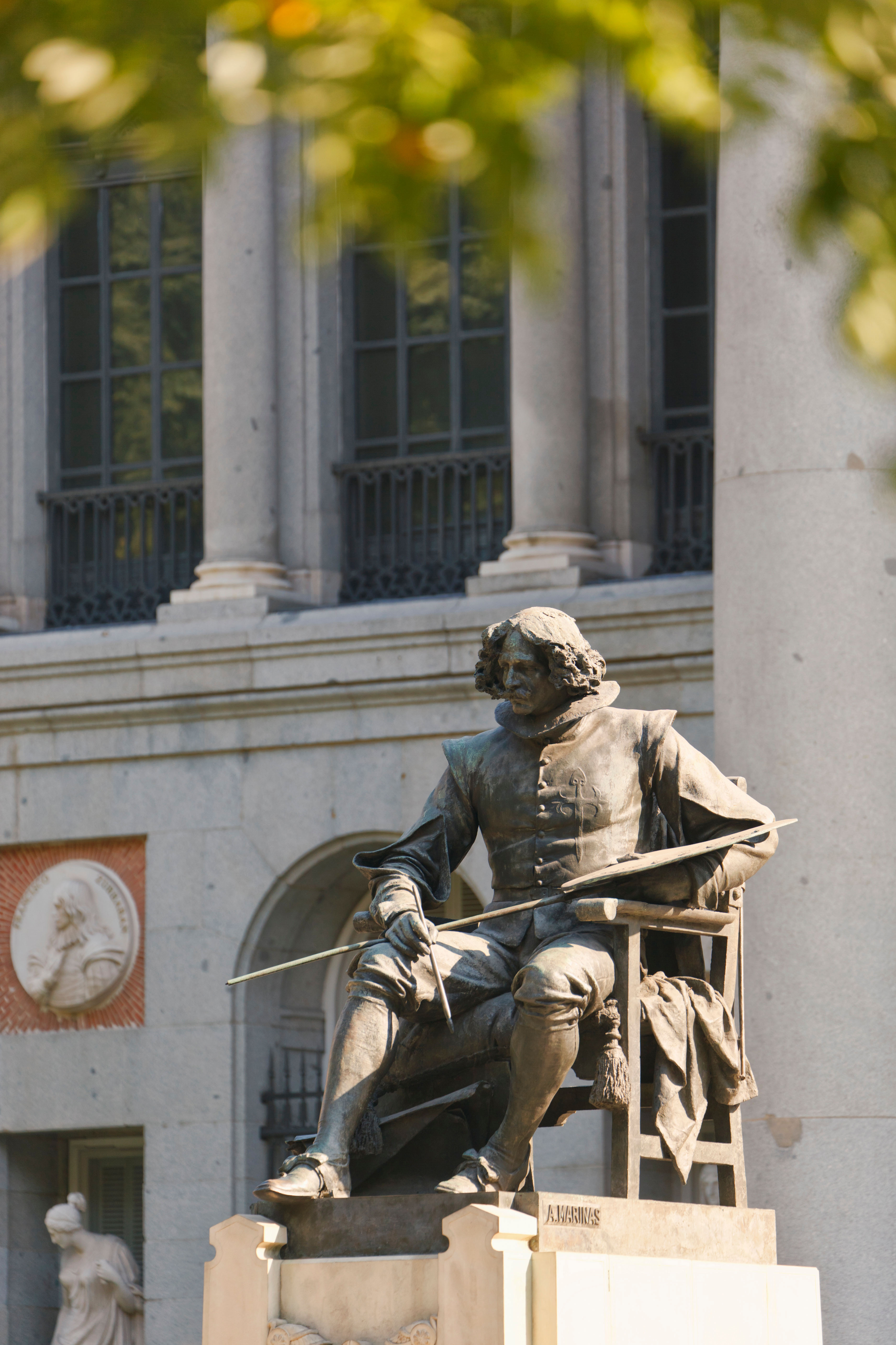 Madrid, Spain. Statue of Spanish artist Diego Velazquez outside the El Prado museum.