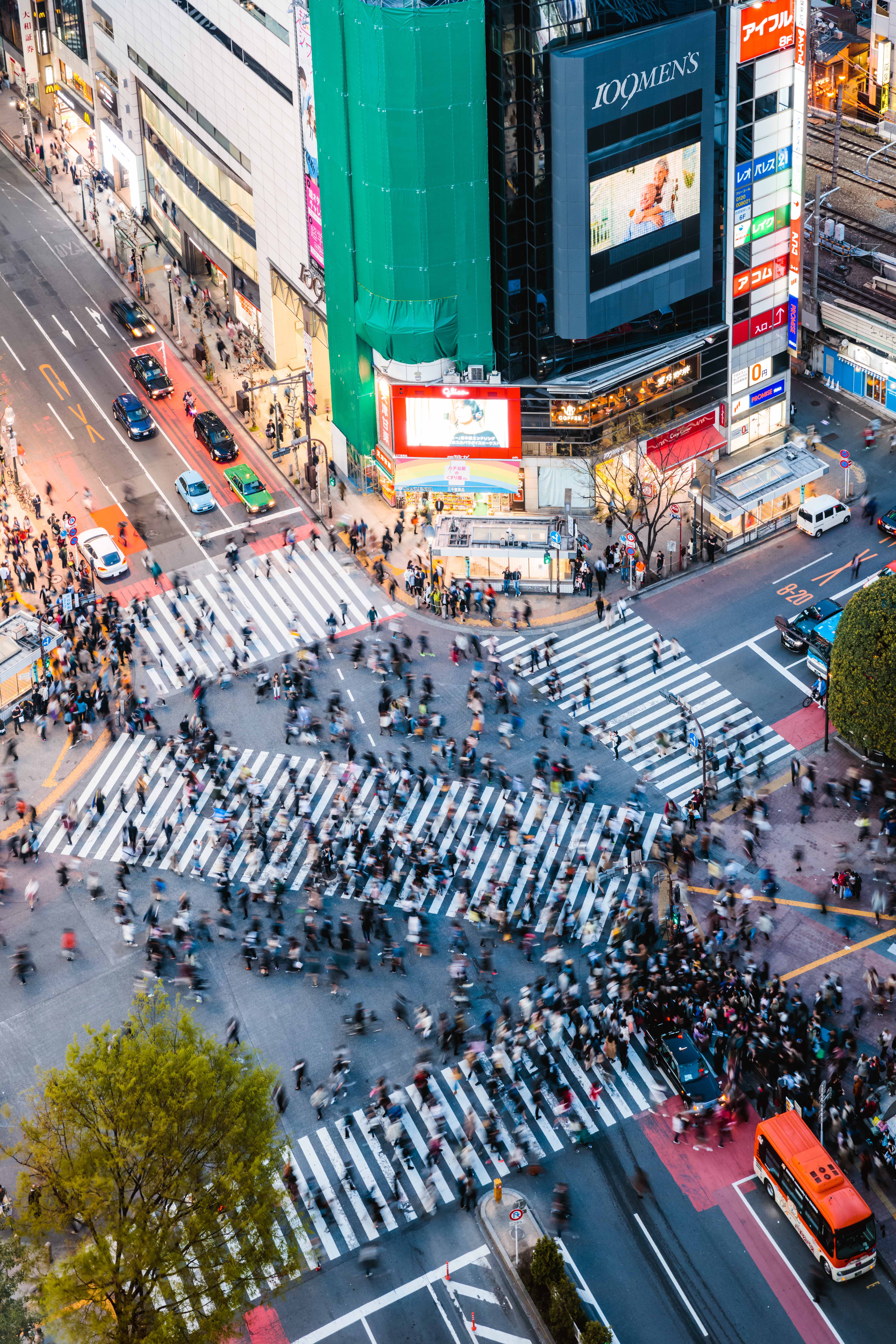 Famous Shibuya pedestrian crossing, Tokyo, Japan