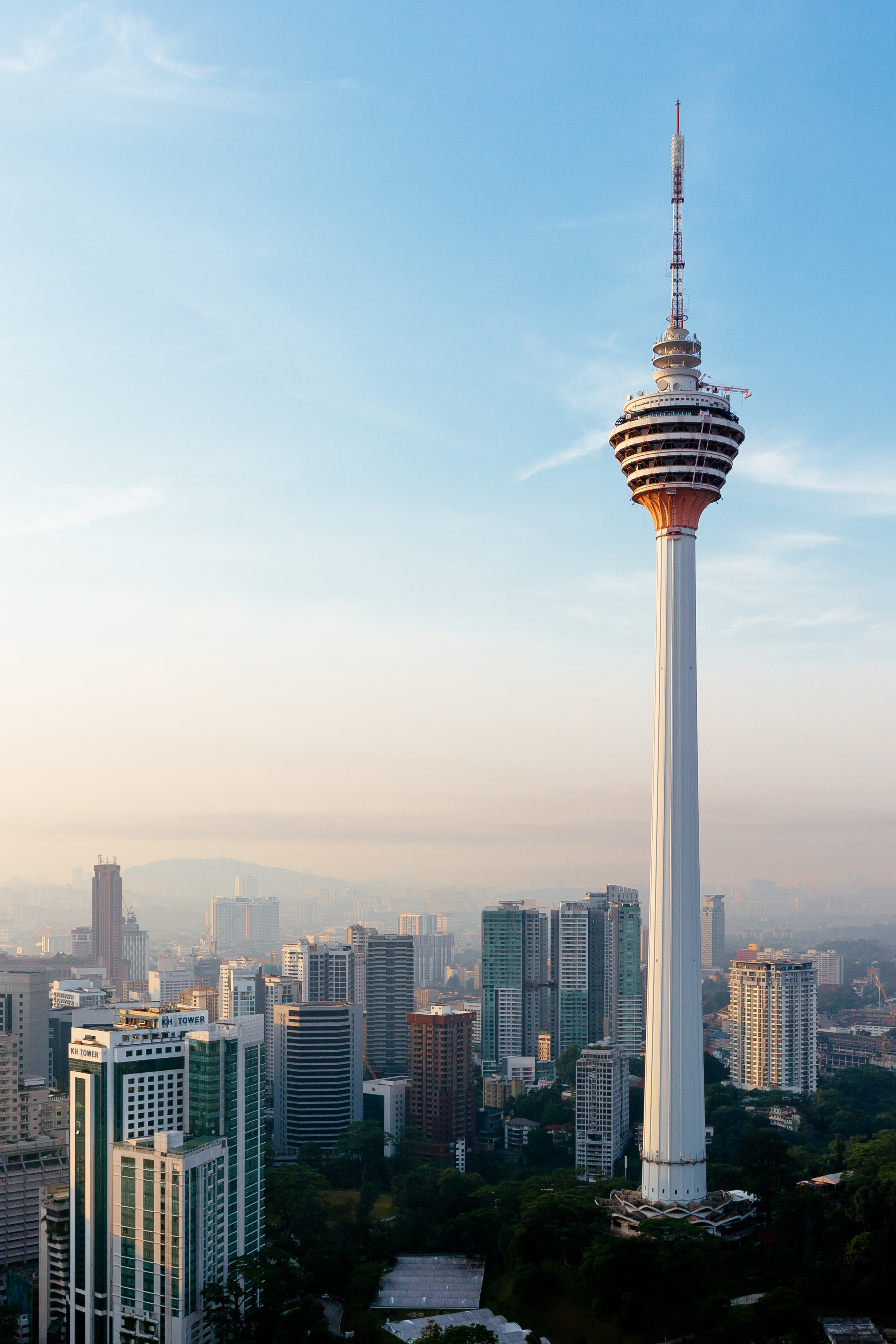 Kuala Lumpur high angle view skyline with KL Tower, Malaysia