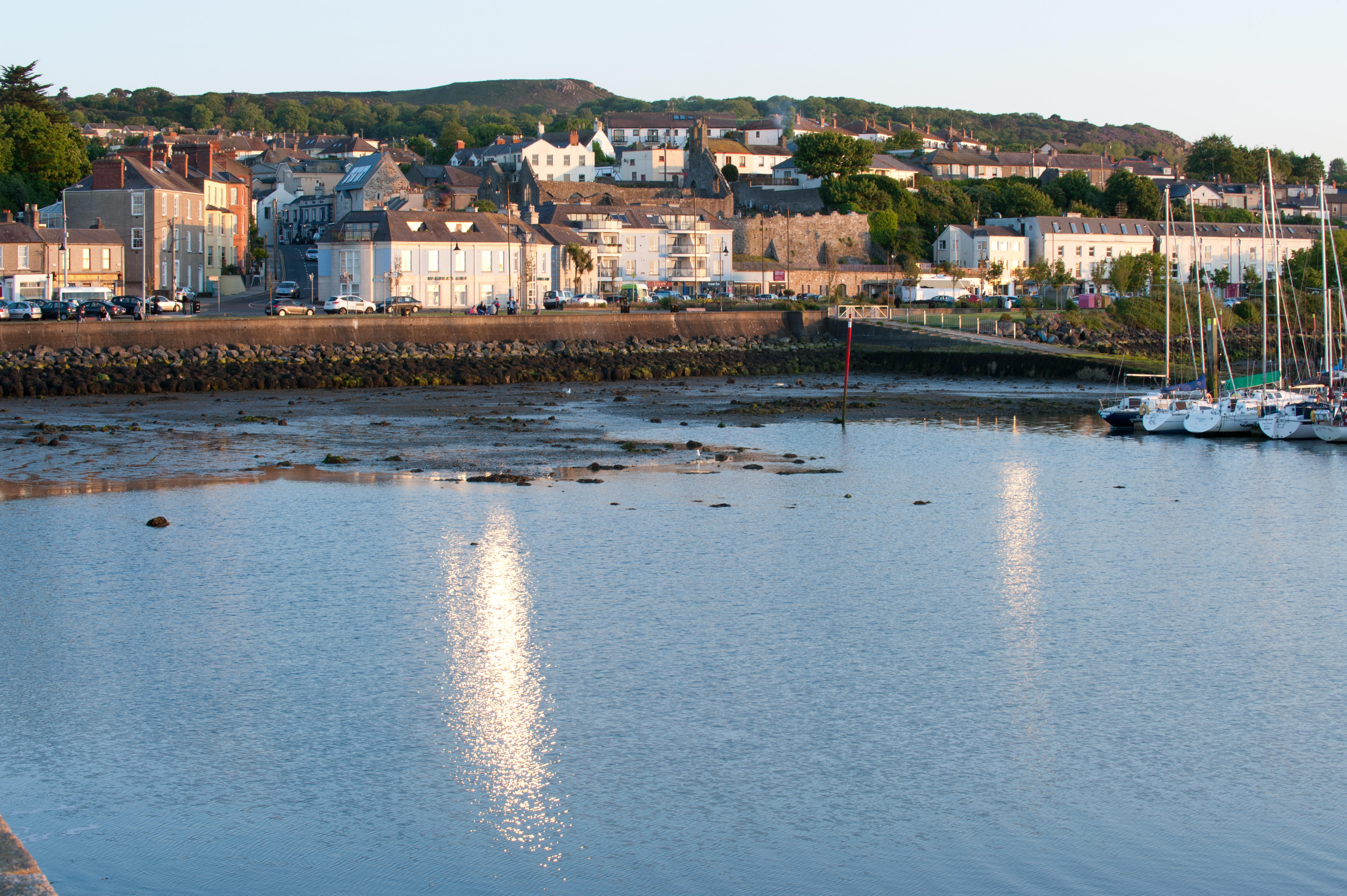 Beautiful sunset on the peaceful harbor at Howth, Dublin, Ireland