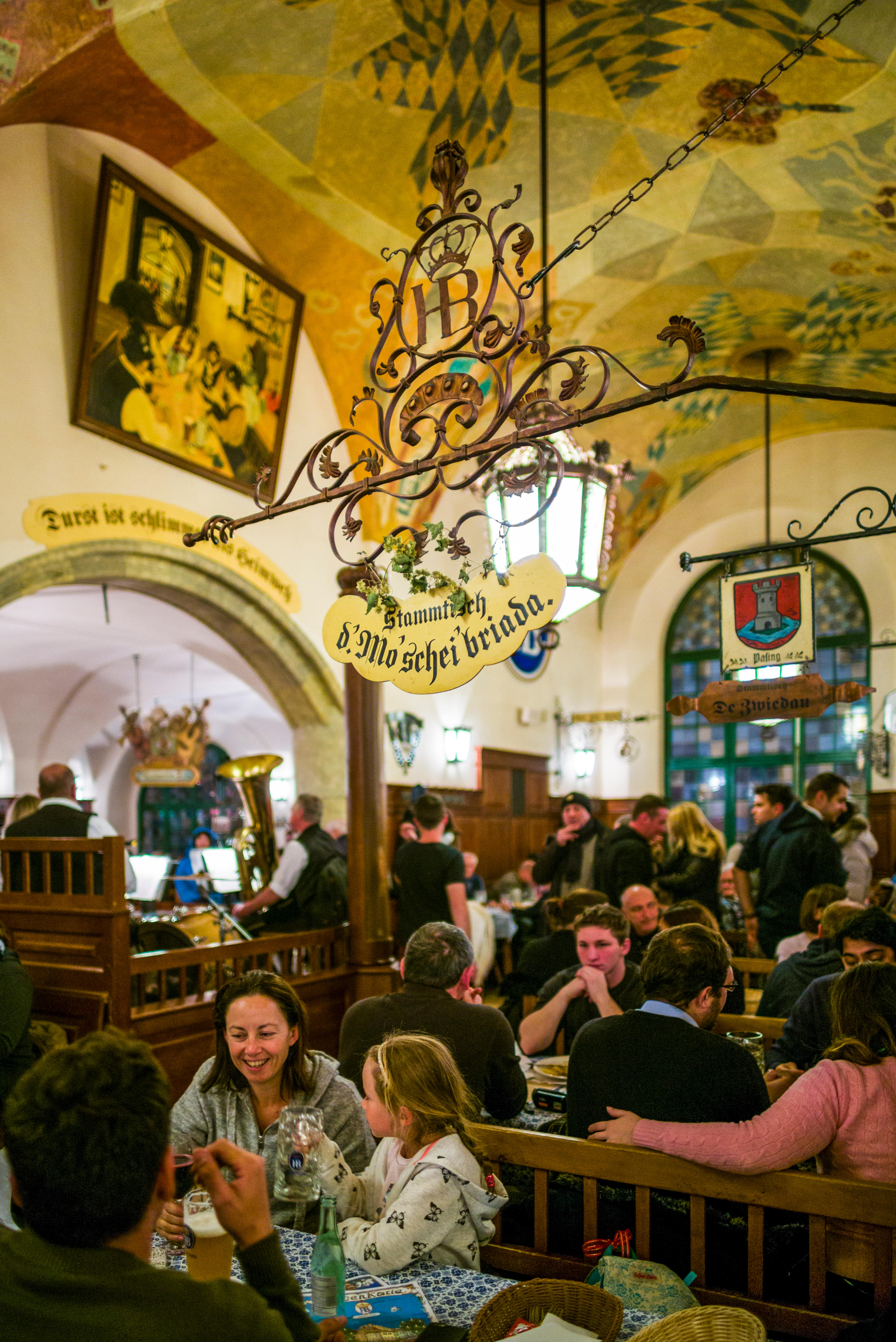 Germany, Bavaria, Munich. Hofbrauhaus, oldest beer hall in Munich