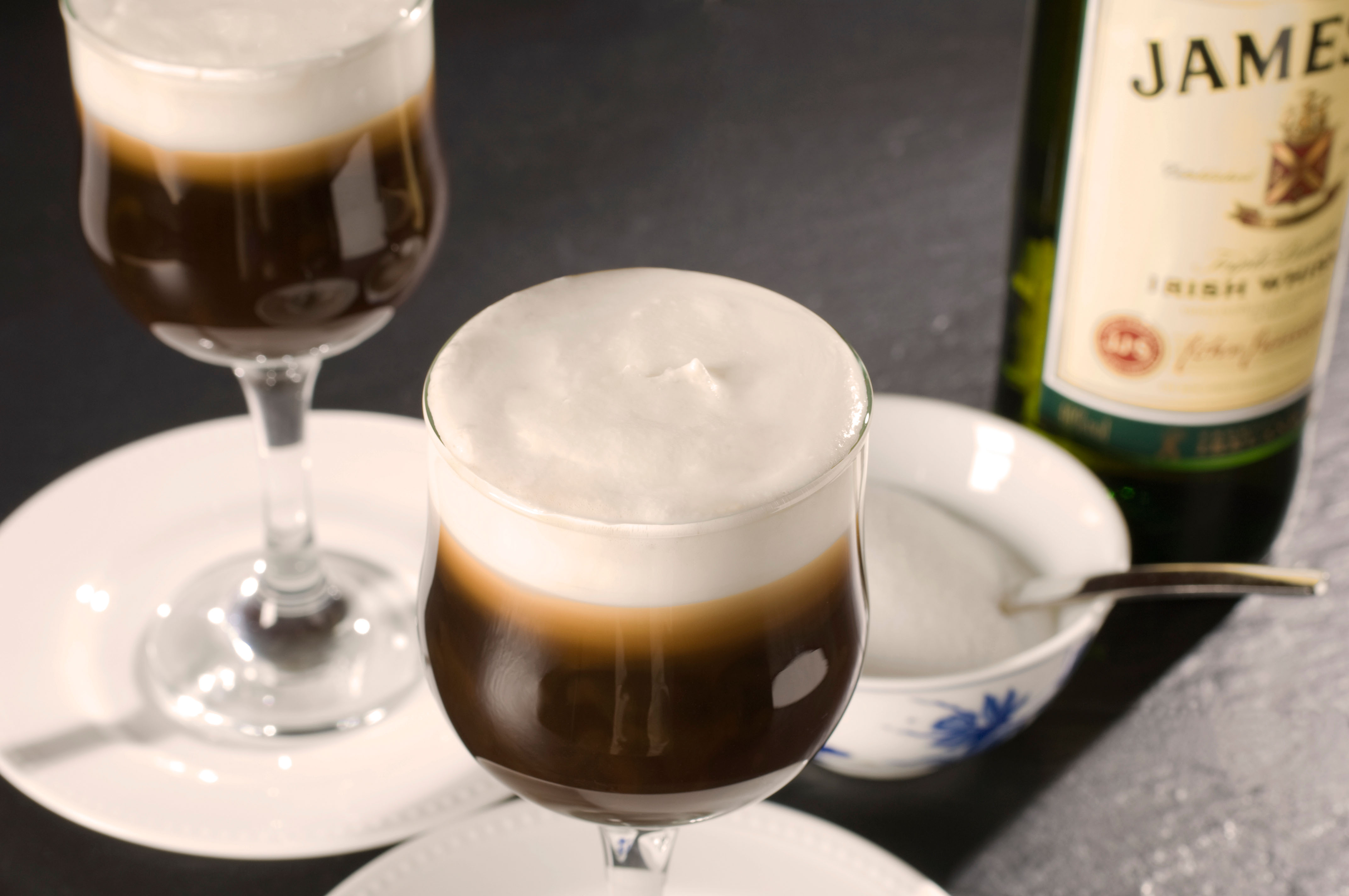 Irish coffee whiskey whisky cream glass drink Irish coffee made with coffee Irish whiskey sugar and whipped cream