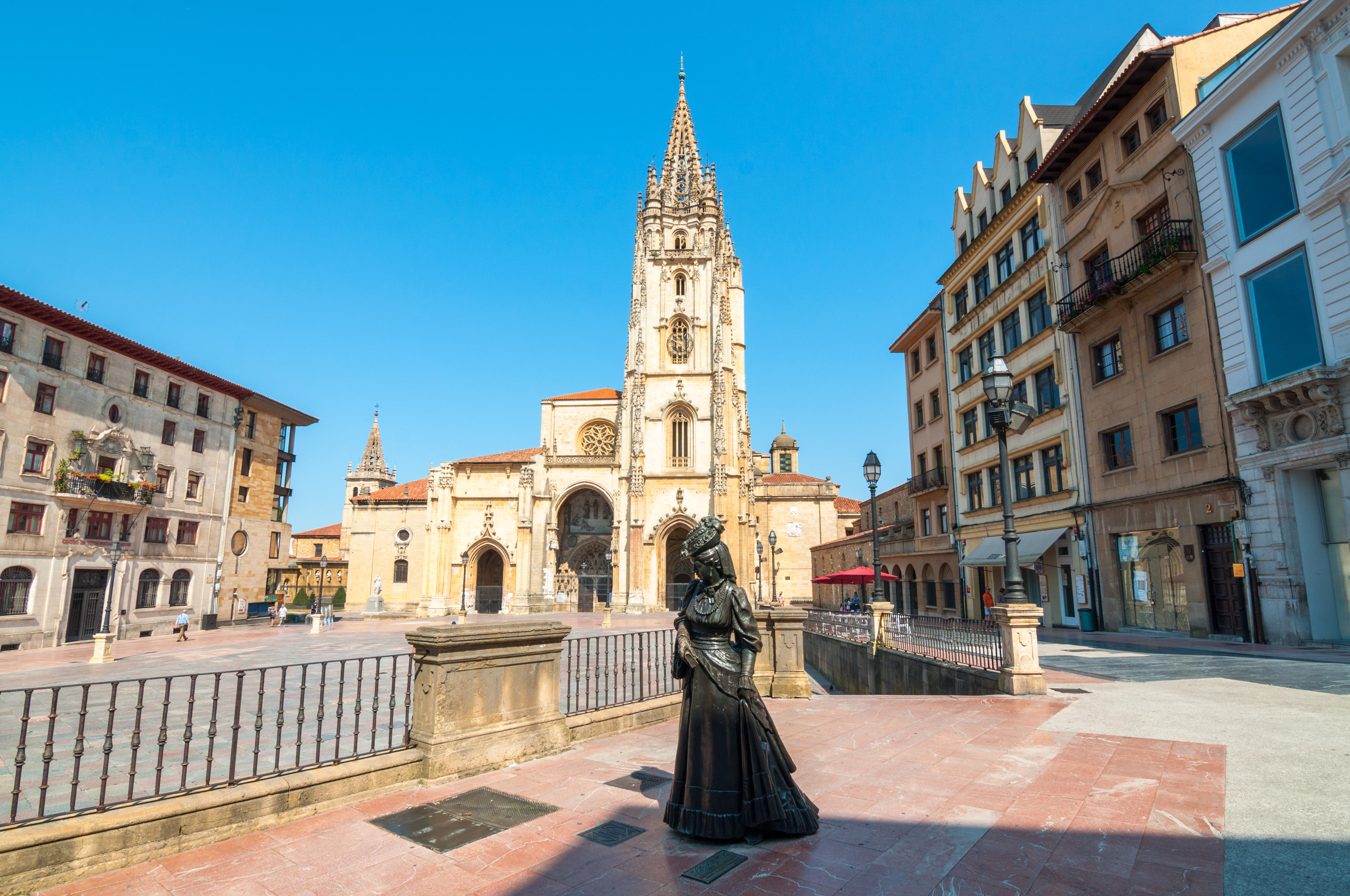 Oviedo, Spain - Monday, August 15, 2016: Holy Saviour Cathedral square