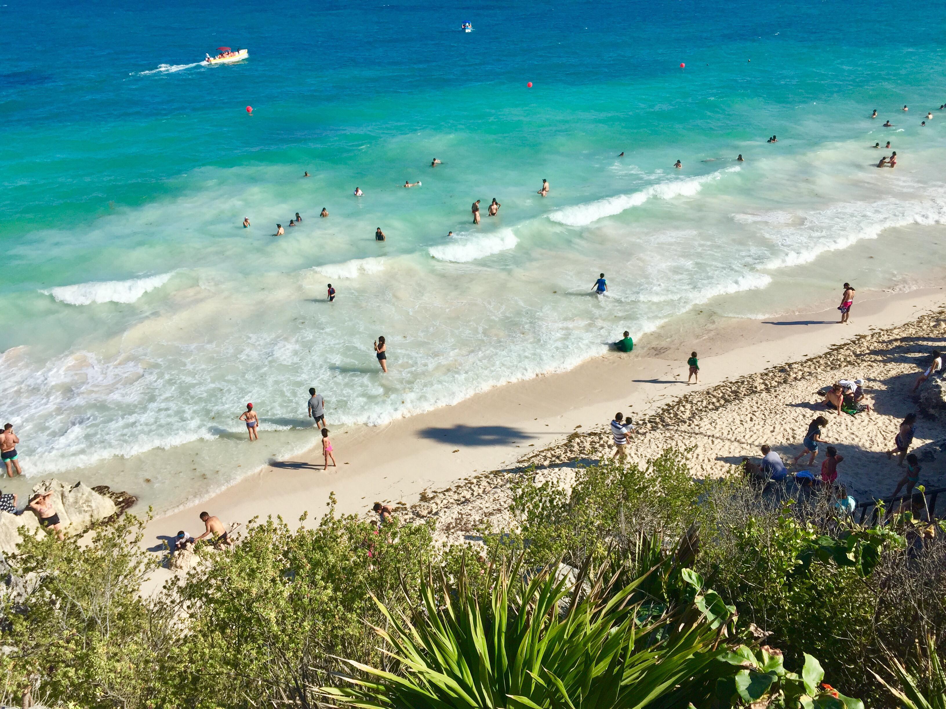 People playing in beach, tulum, Mexico