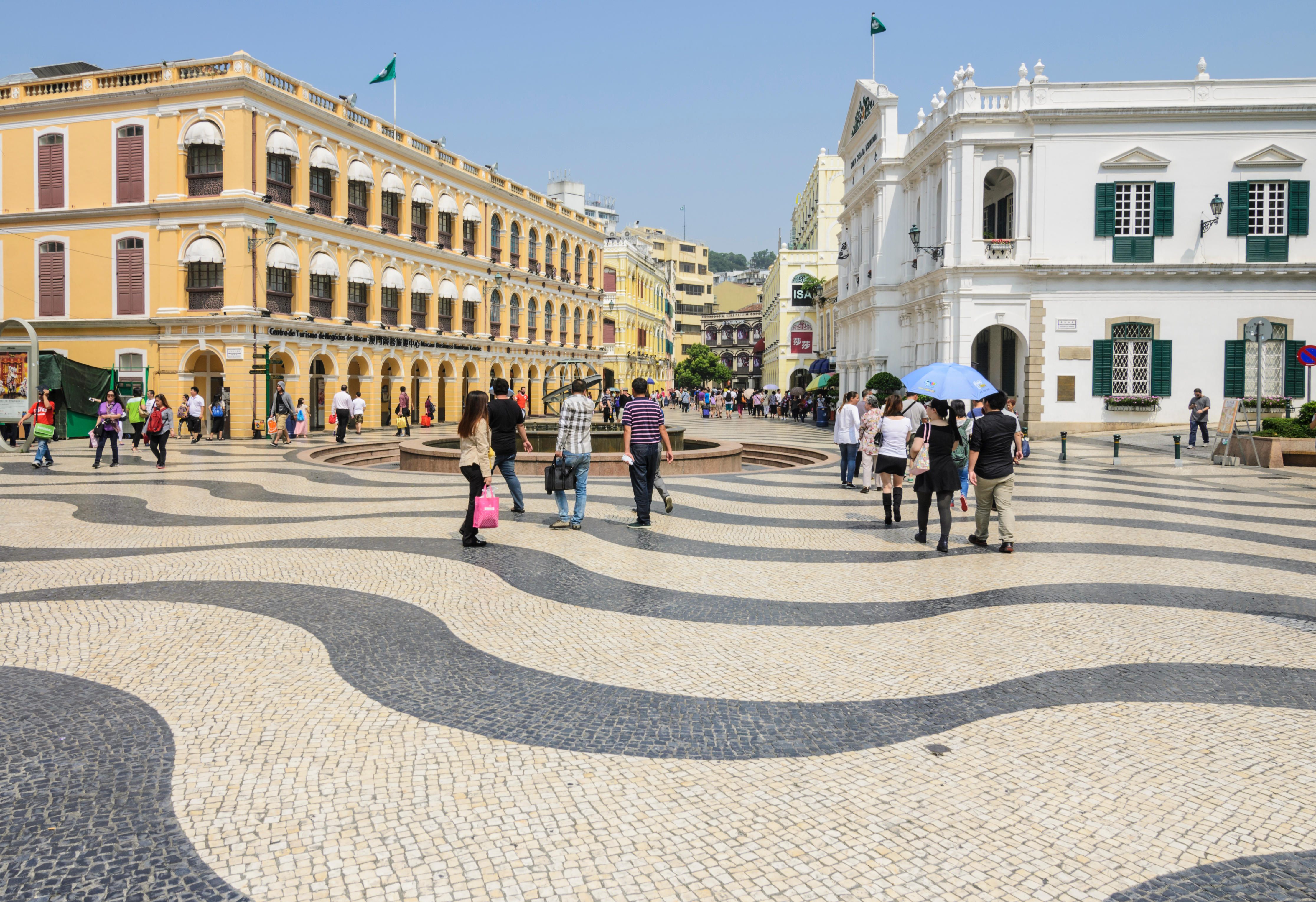 Mosaic cobbles of Senado Square, Macau, China. Image shot 10/2014. Exact date unknown.