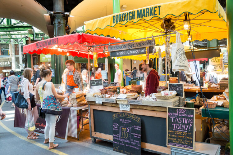 Borough Market stalls, London, England, UK