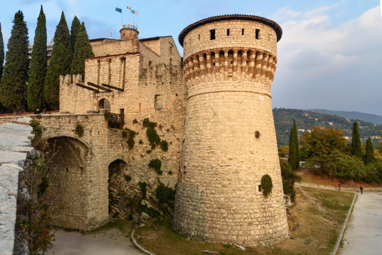 Medieval castle of Brescia or Castello di Brescia. Italy