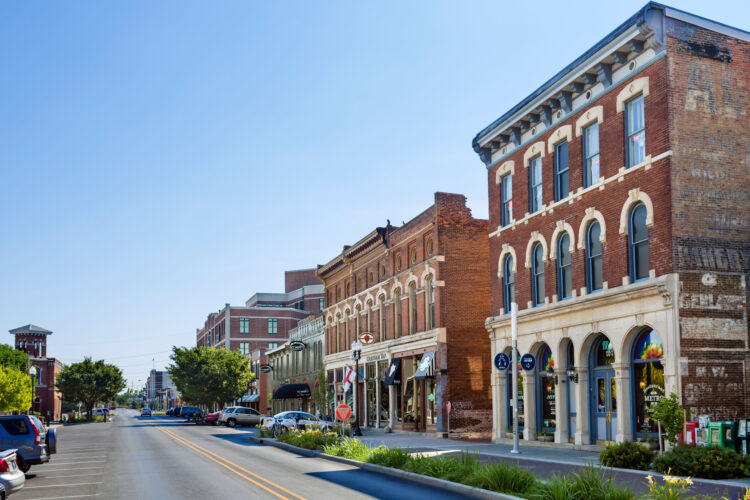 Historic buildings on Massachusetts Avenue, Indianapolis, Indiana, USA